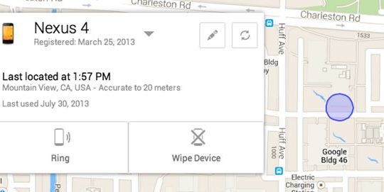Android Device Manager Appareil perdu vole