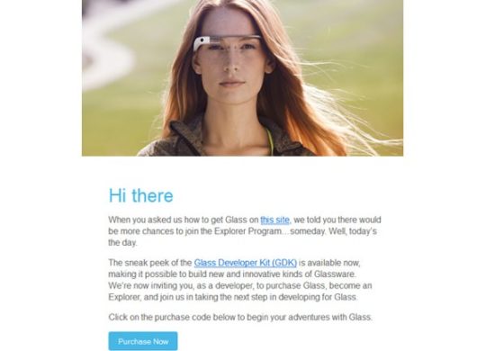 Google Glass Invitation Developpeurs