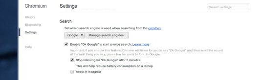 Recherche Google Chromium