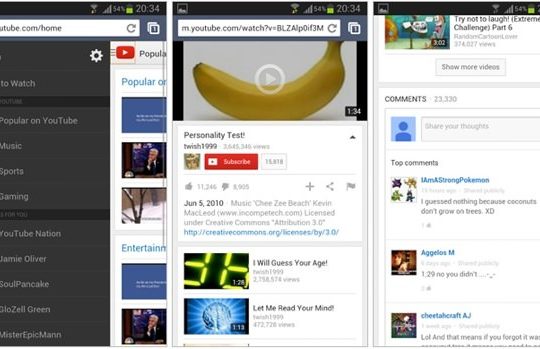 YouTube Mobile Nouvelle Interface 2014