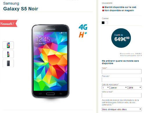 galaxy s5 site bouygues