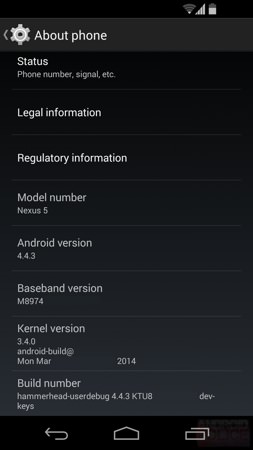 Android 4.4.3 Fuite