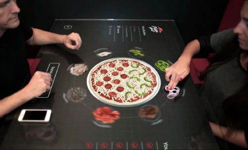 pizza hut table tactile concept