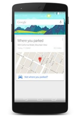 Maquette Google Now Rappel Parking Voiture