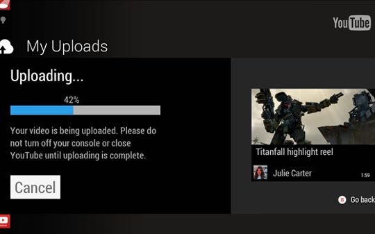 YouTube Upload Video Xbox One