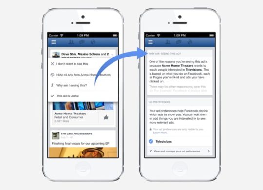 Facebook Publicite Preferences Mobile