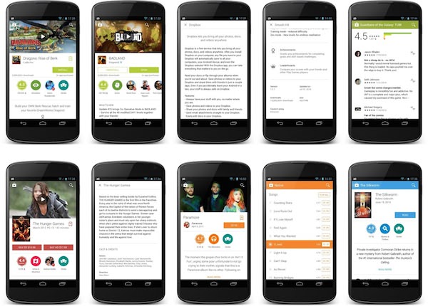 Google Play Android Interface Material Design