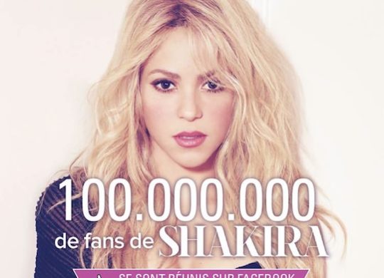 Shakira 100 Millions Jaime Facebook