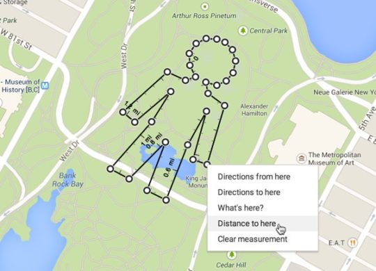 google maps mesure distance