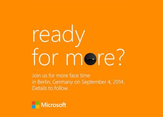 Invitation Smartphone Selfie Microsoft 4 septembre 2014