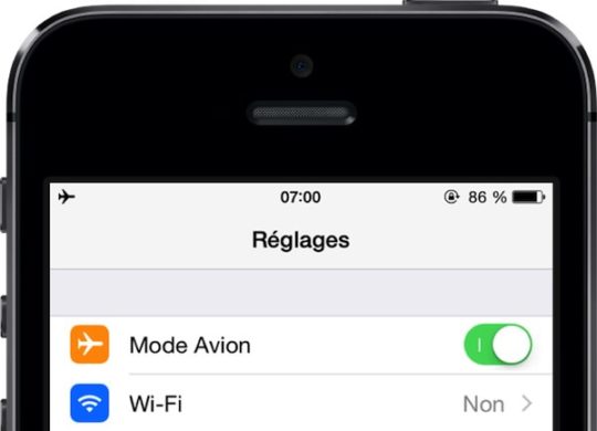Mode Avion iPhone