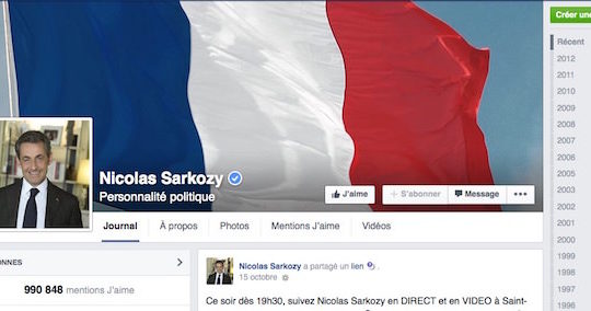 Nicolas Sarkozy Facebook
