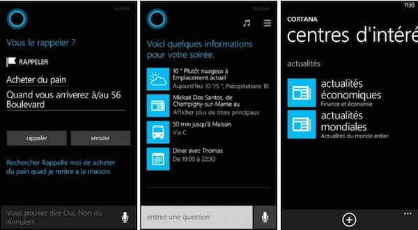 Cortana Francais Windows Phone