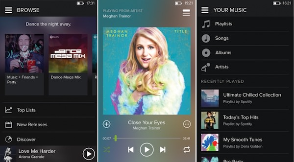 Spotify Windows Phone Nouveau Design Sombre