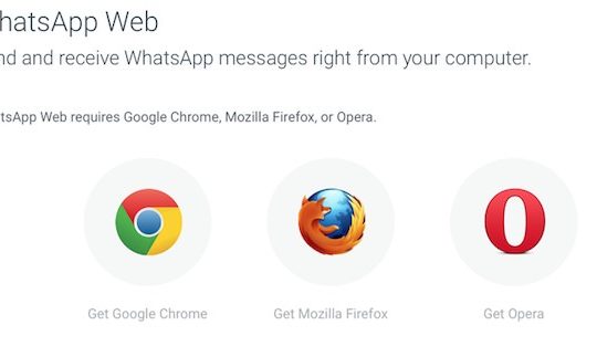 WhatsApp Web Chrome Firefox Opera