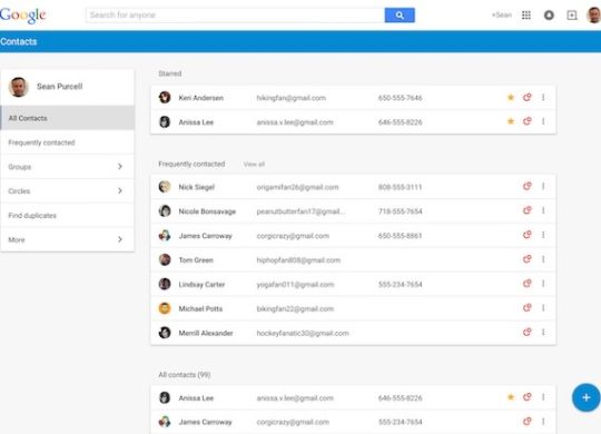 Google Contacts Nouvelle Interface
