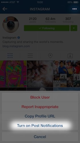 Instagram Notification Compte