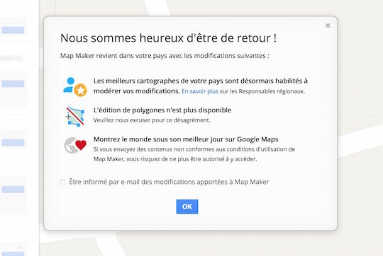 Google Maps Map Maker Rouvert France