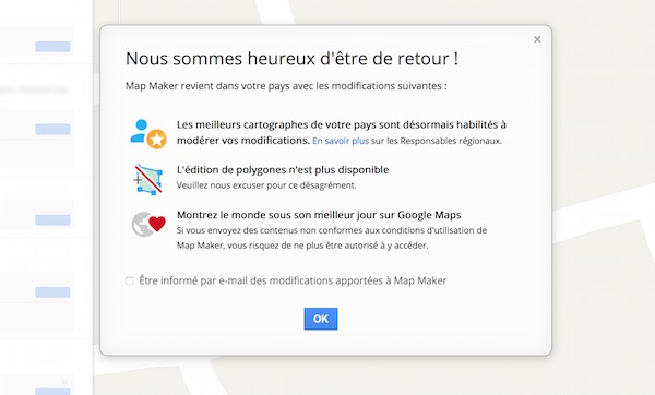 Google Maps Map Maker Rouvert France