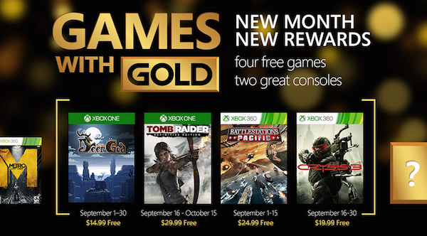 Xbox Live Gold Jeux Offerts Septembre 2015