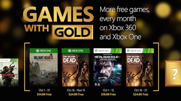 Xbox Gold Jeux Offerts Octobre 2015