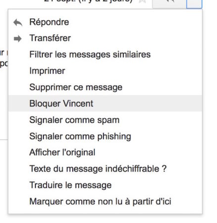 gmail bloquer contact