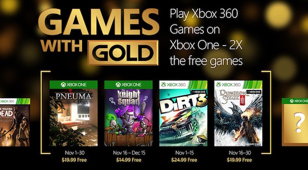 Xbox Live Gold Jeux Offerts Novembre 2015