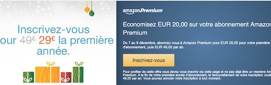 Amazon Premium Bon Plan 29 Euros