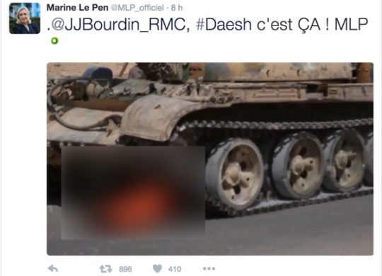 Marine Le Pen Daech Tweet 2