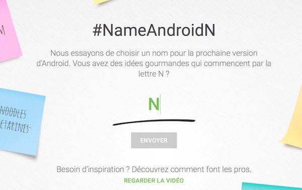 Android N Choix Nom