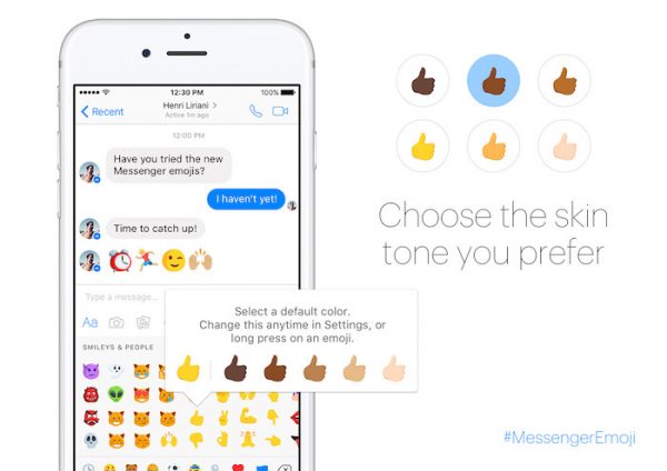 Facebook Messenger Emojis Diversifies