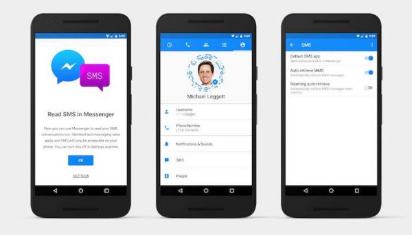 Facebook Messenger Support SMS Android
