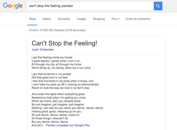 Google Resultats Recherche Paroles Musique