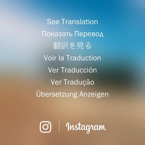 Instagram Annonce Bouton Traduction
