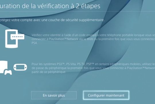 PlayStation Network Verification Deux Etapes
