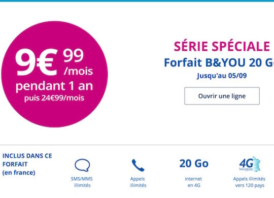 Promo Bouygues Telecom Forfait Aout 2016