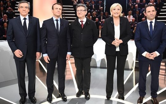 Fillon Macron Melenchon Le Pen Hamon