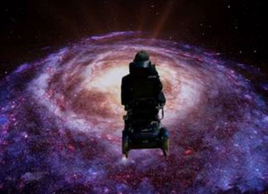 hawking in space