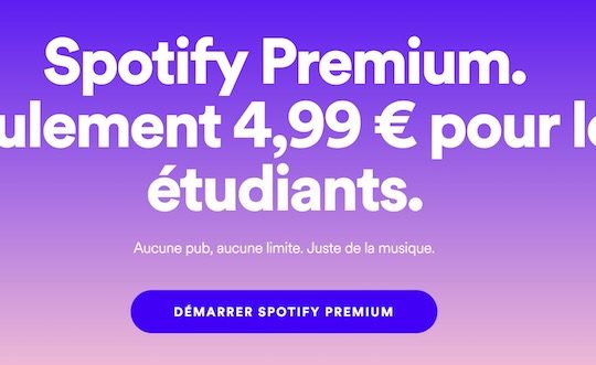 Spotify Etudiant 4.99 Euros