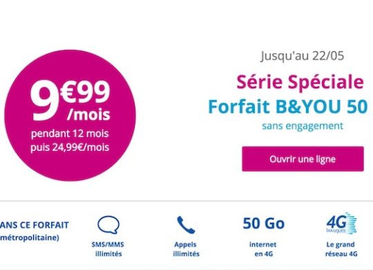 Promo Bouygues Forfait 9.99 Euro Mai 2017