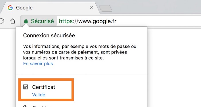 Google Chrome Certificat Site 2
