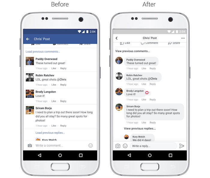 Facebook Design Revu Commentaires Application Mobile Aout 2017