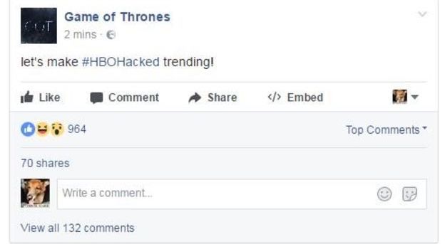 Game Of Thrones Compte Facebook Pirate OurMine