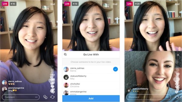 Instagram teste la possibilité de faire des vidéos en direct avec un