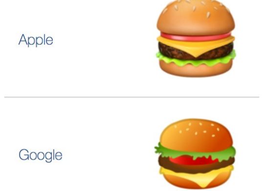 Emoji Hamburger Apple Google