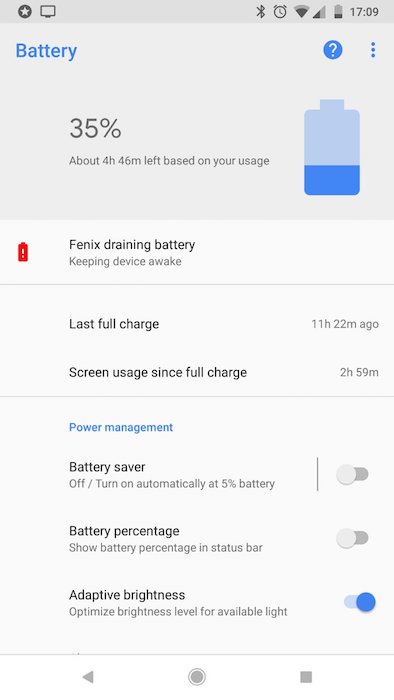 Android 8.1 Applications Pompent Batterie 2
