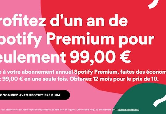 Spotify Premium Abonnement 1 An Promo Decembre 2017