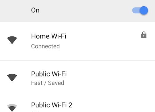 Android Oreo Vitesse Reseau WiFi Public