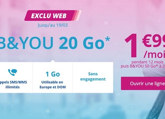 Bouygues Promo Forfait 1.99 Euro Mars 2018