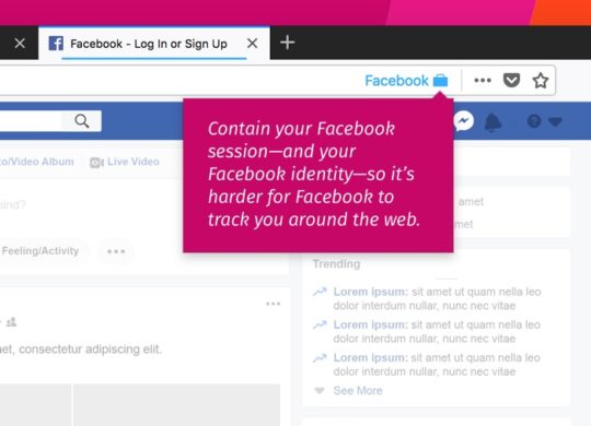 Facebook Containers Extension Firefox